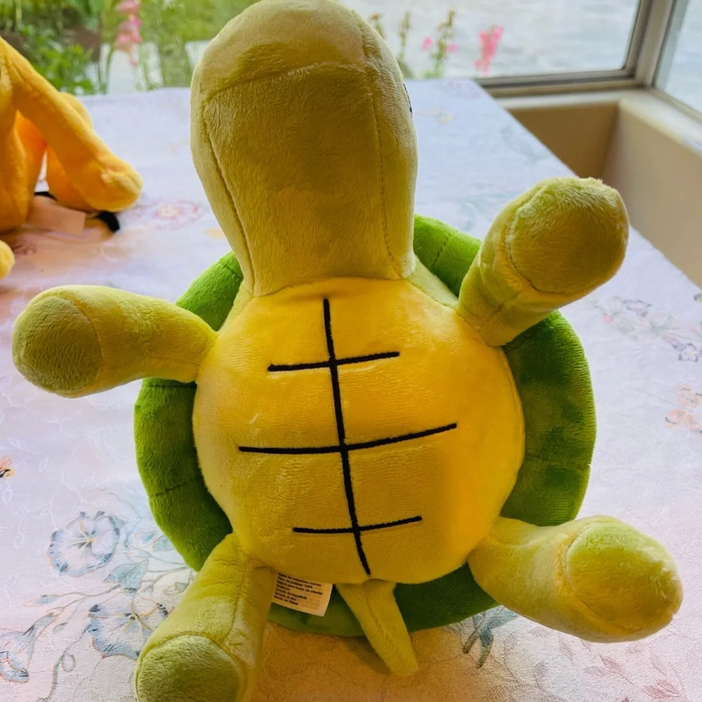 Bellzi 10” green turtle plush